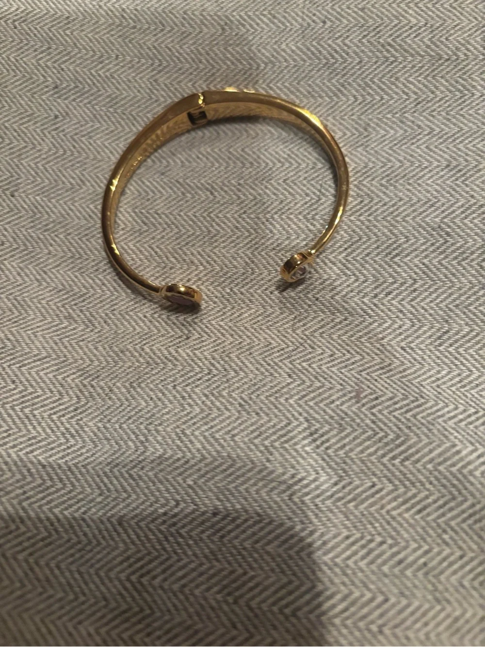 kate spade Gold Open Cuff Bracelet with Lilac and Clear Stones - Picture 2 of 2